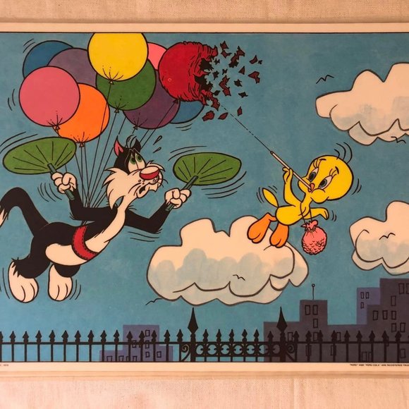 Set of 6 Vintage 1976 Warner Bros Inc Pepsi & Pepsi Cola Looney Tunes Laminated - Picture 5 of 10